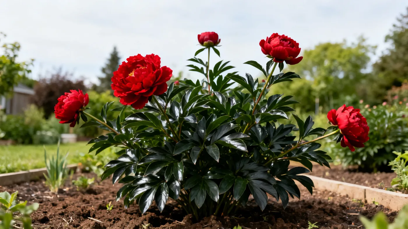 Pruning and Cutting Back Red Sarah Bernhardt Peony